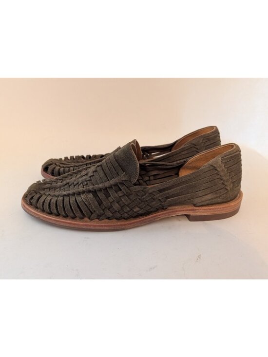 Tecovas Size 9.5 D Mateo Huaraches Sandals Shoes Olive Suede Handmade main image 10